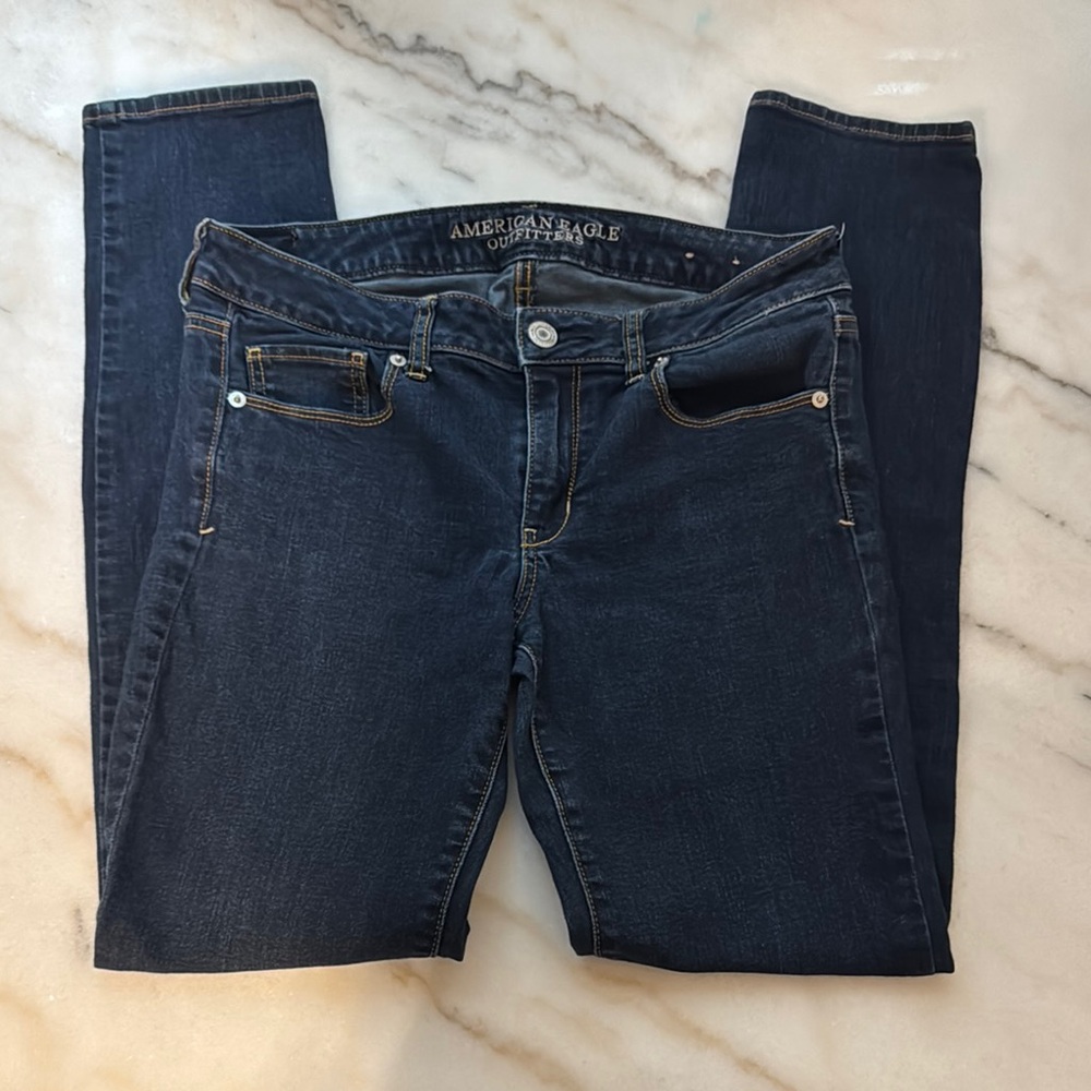 American Eagle Outfitters Blue Skinny Jeans Sleek Fit
